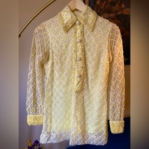 Exquisitely beaded ’60s tunic blouse
